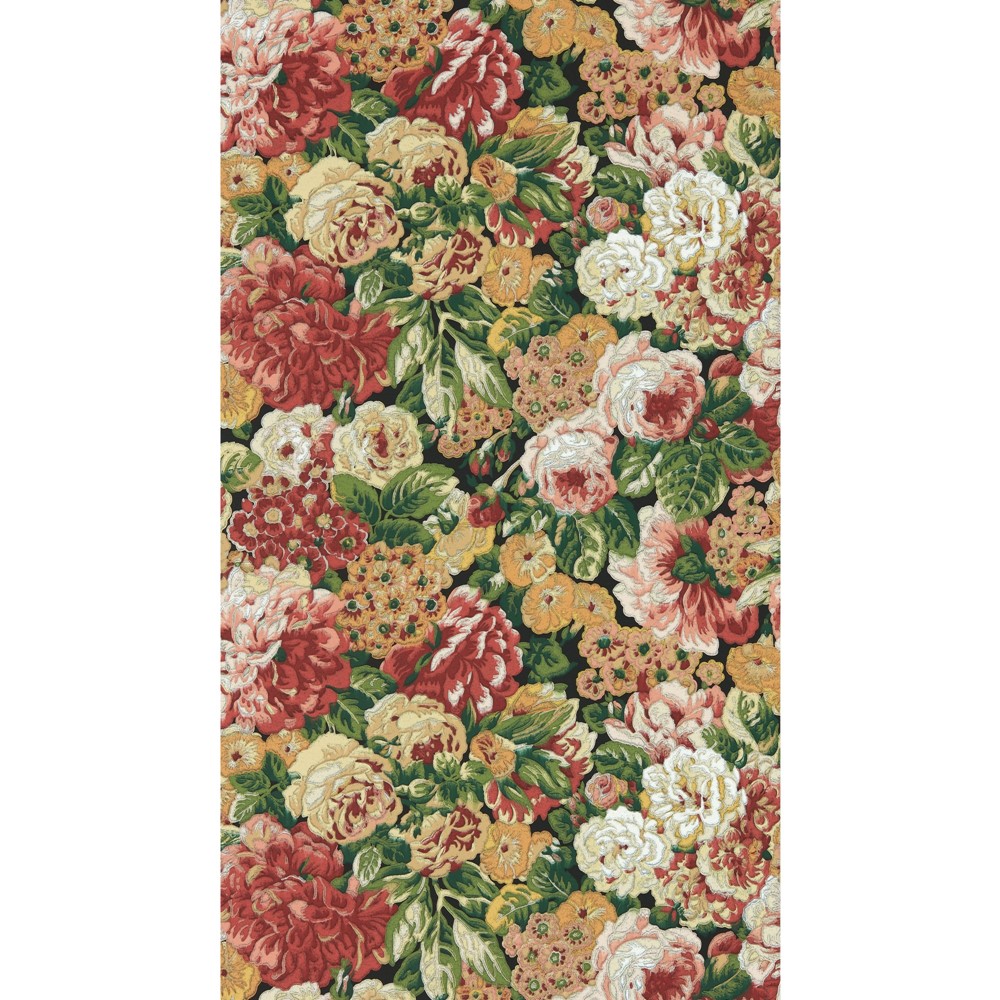 Rose And Peony Wallpaper 217028 by Sanderson in Amanpuri Red Devon Green